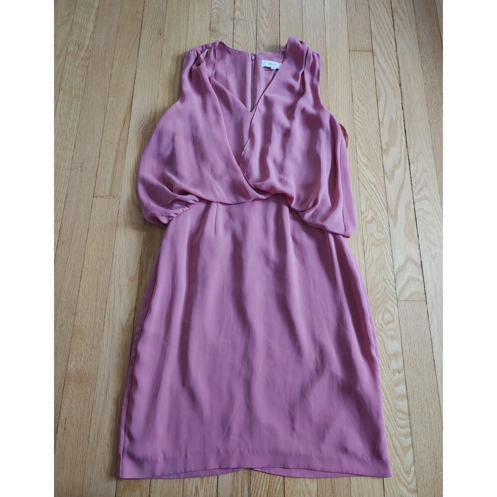 REISS Womens Size 8 Draped Sleeveless Midi Dress Elegant Career Cocktail